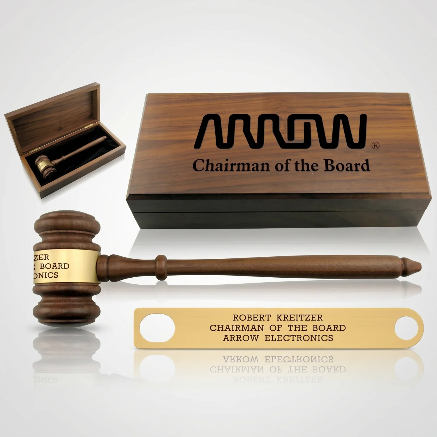 10-1/2" American Walnut Gavel Presentation Set