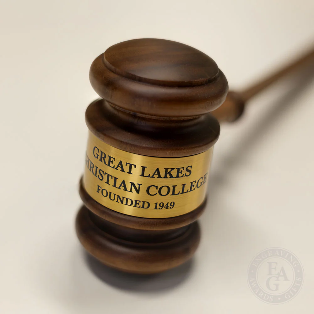 10-1/2" American Walnut Presentation Gavel & Sound Block Set - Image 7