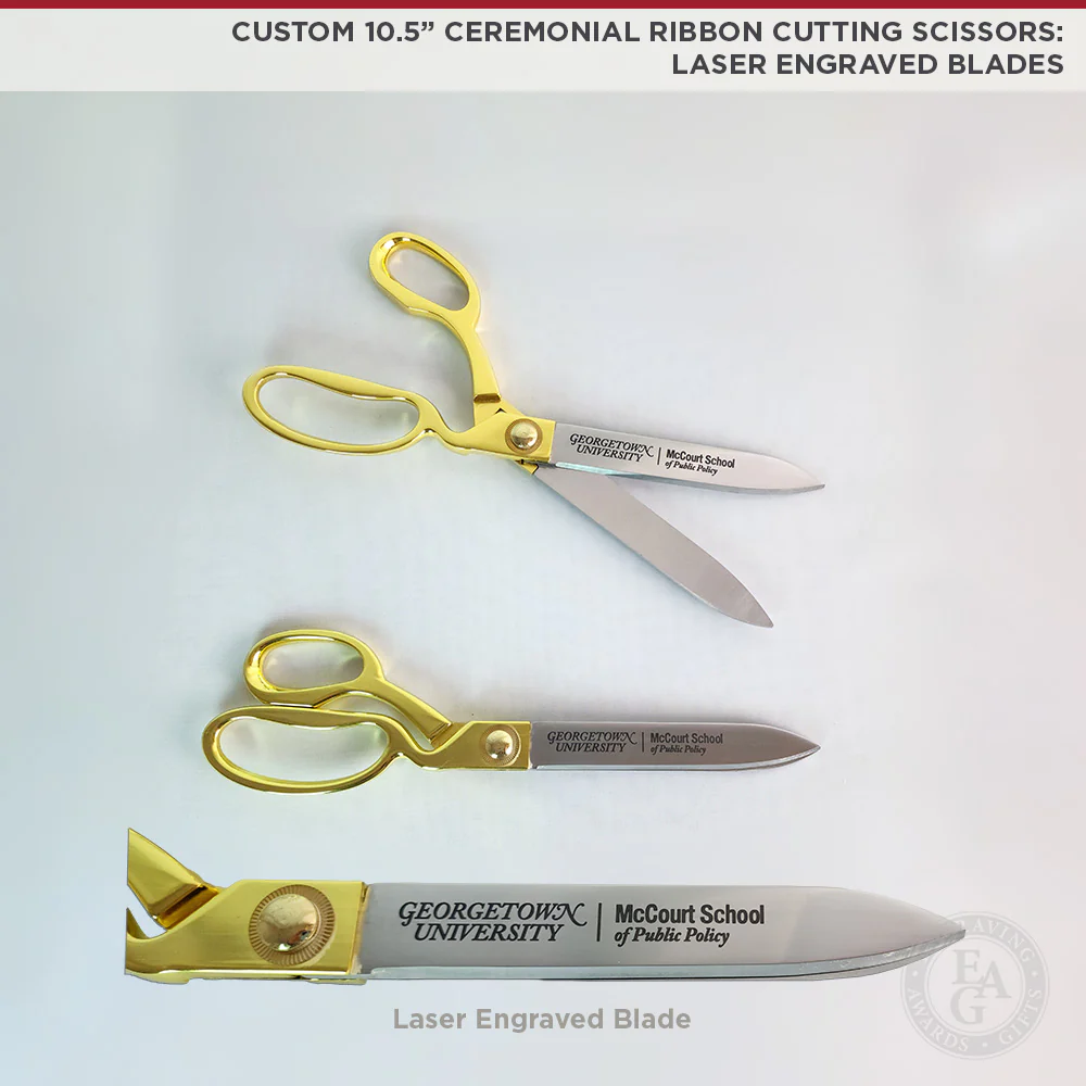10-1/2" Ceremonial Ribbon Cutting Scissors - Image 3