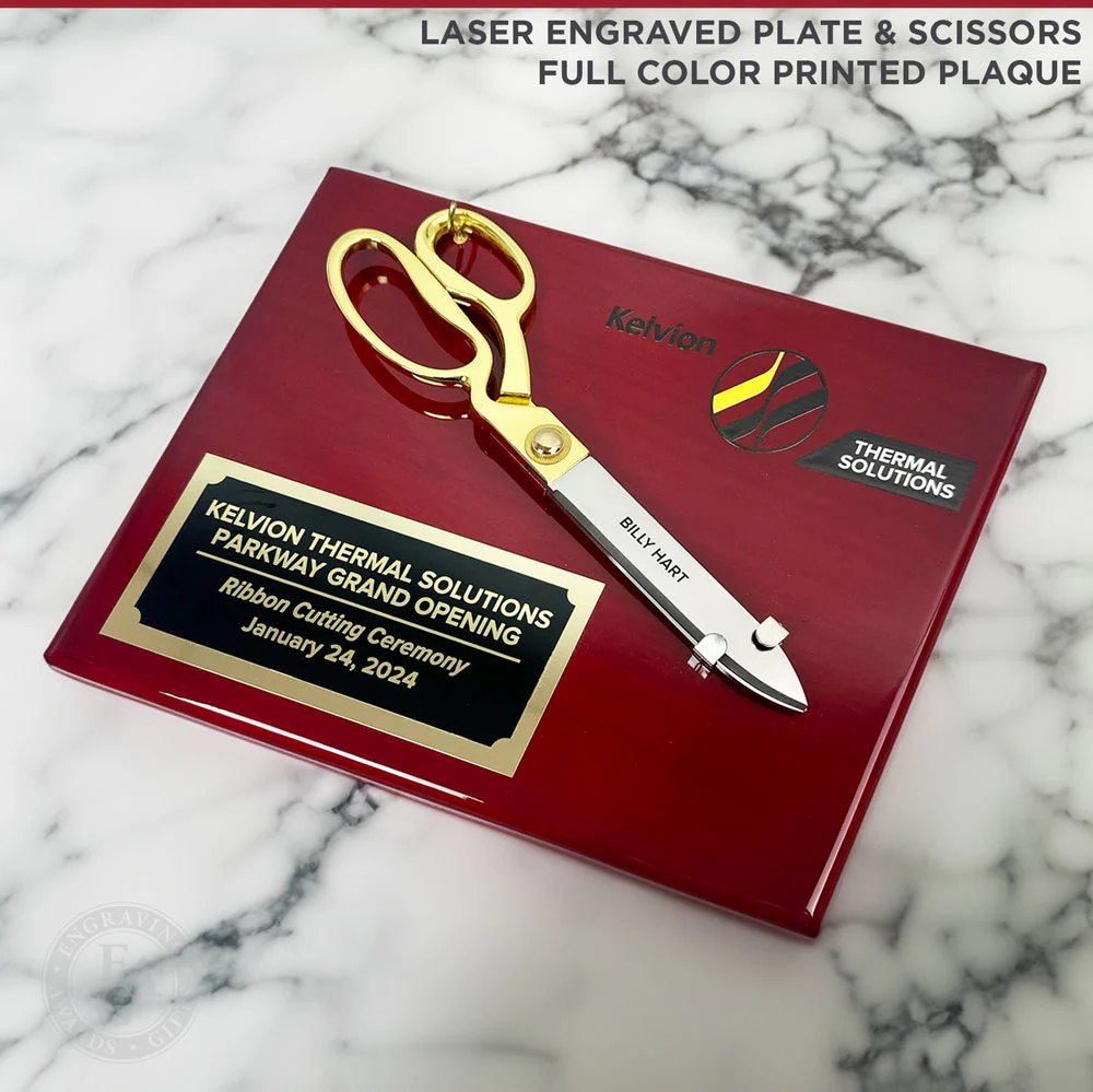 10-1/2" Ceremonial Scissors Piano Finish Plaque - Image 14