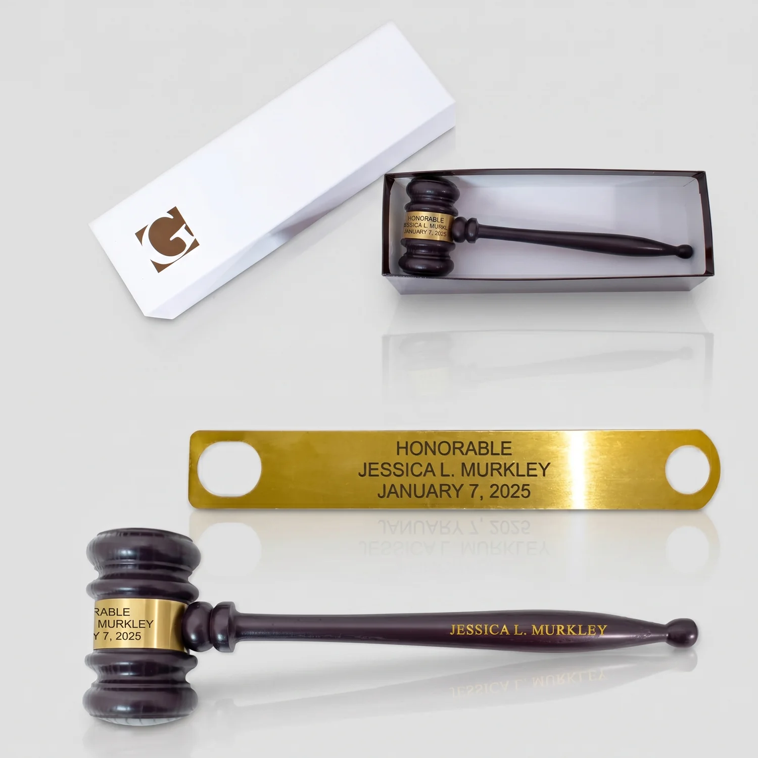 10-1/2" Deep Plum Gavel with Gift Box