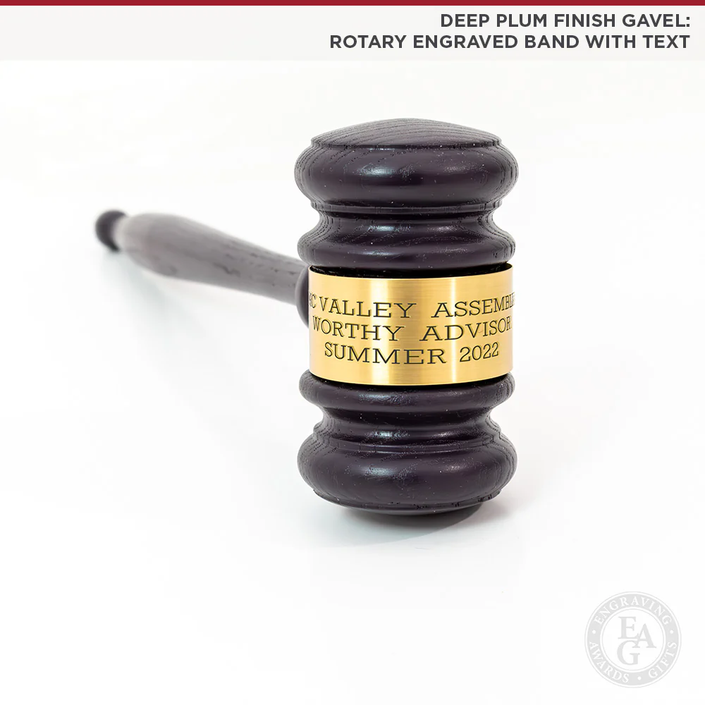 10-1/2" Deep Plum Gavel with Gift Box - Image 5