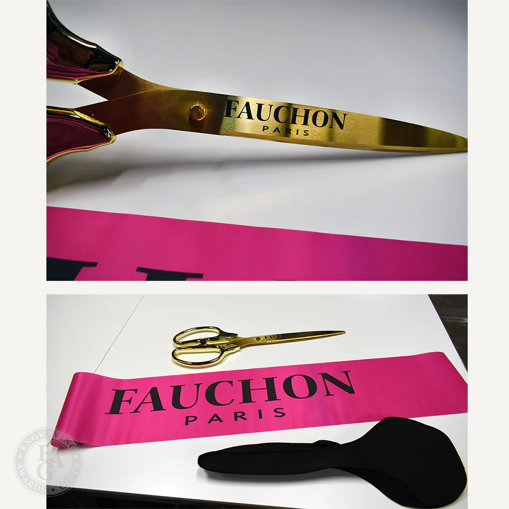 25" Gold Plated Ribbon Cutting Scissors with Gold Blades - Image 9
