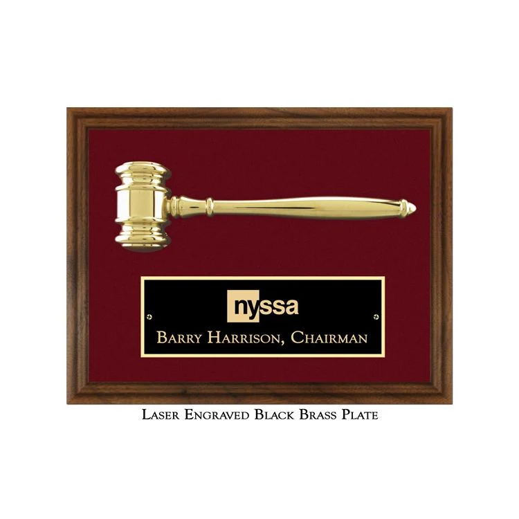13" x 10" Engraved Split Metal Gavel Plaque - Image 3
