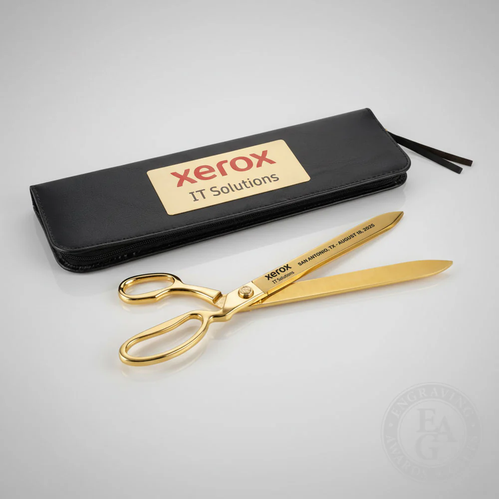 15" Gold Plated Ceremonial Ribbon Cutting Scissors - Image 16
