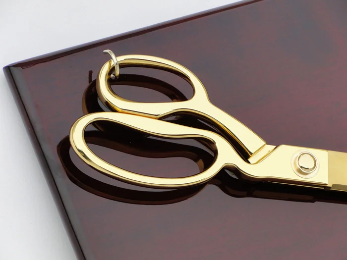 15" Gold Plated Ceremonial Scissors Piano Finish Plaque - Image 22