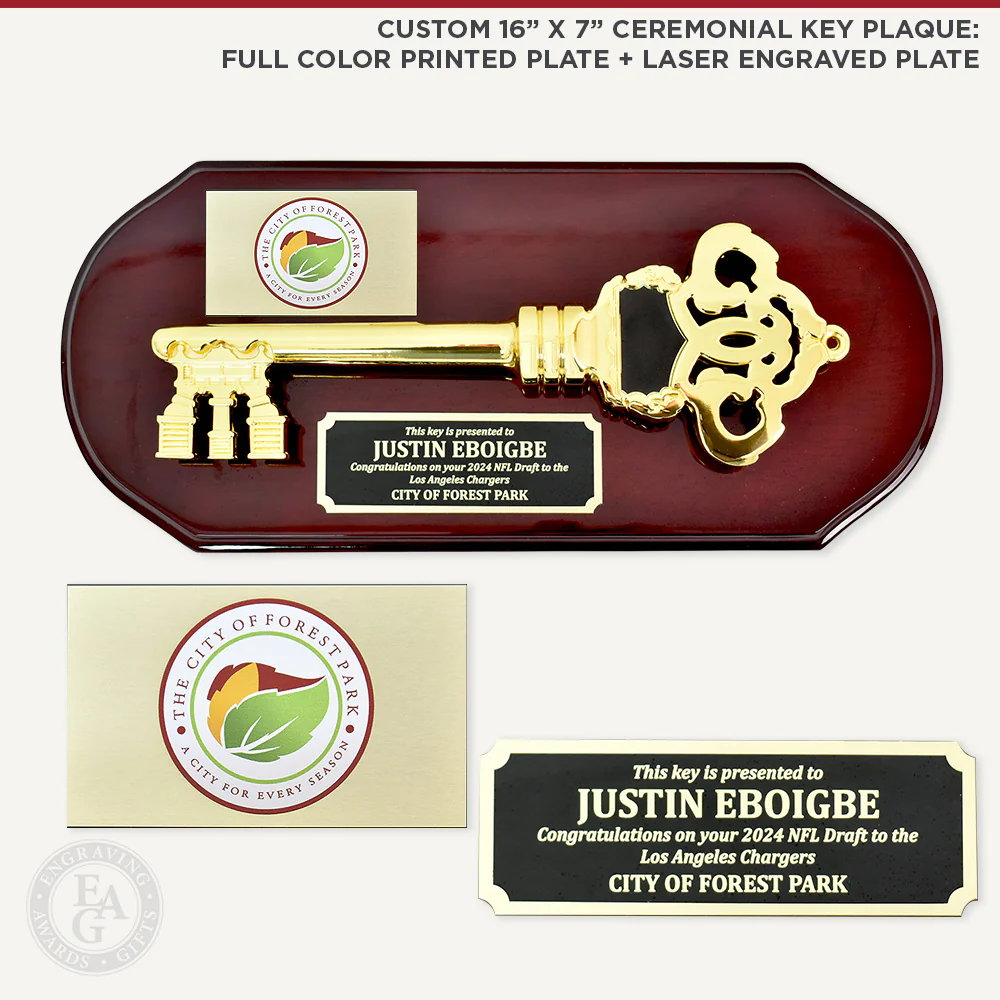 16" x 7" Ceremonial Key Plaque - Image 3