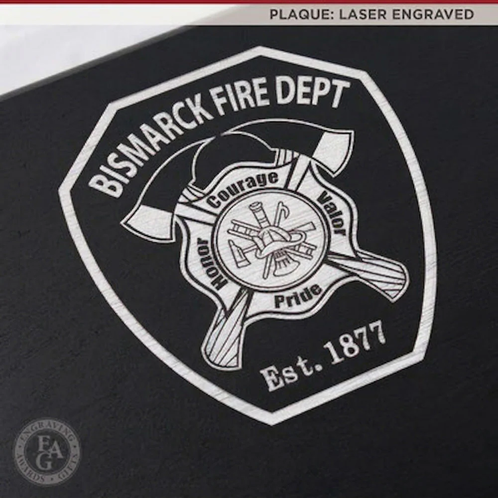 18x18 Black Maltese Cross Firefighter Plaque - Chrome Axe - Image 14