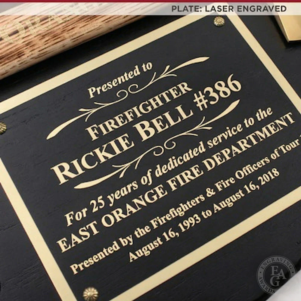 18x18 Black Maltese Cross Firefighter Plaque - Gold Axe - Image 10