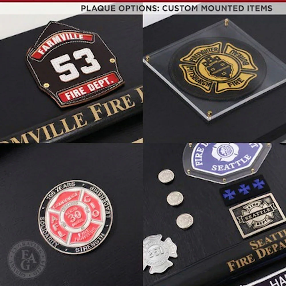 18x18 Black Maltese Cross Firefighter Plaque - Gold Axe - Image 12