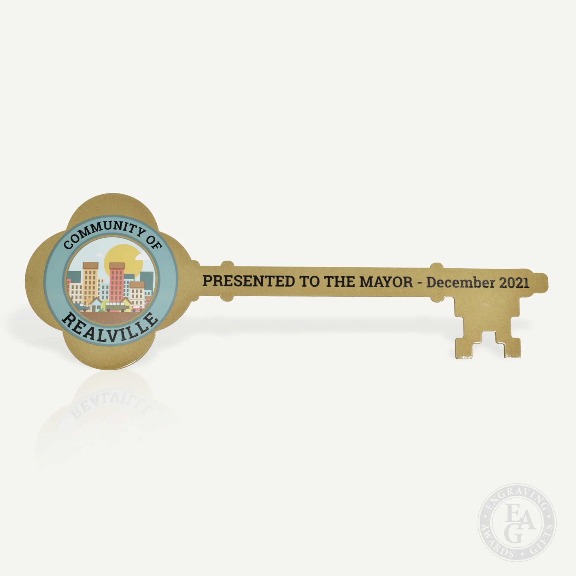 2 Foot Giant Ceremonial Key to the City - Gold Finish with Solid Head - Image 9