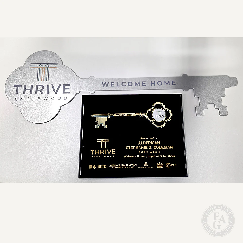 10" x 8" Ceremonial Key Plaque - Black - Image 10