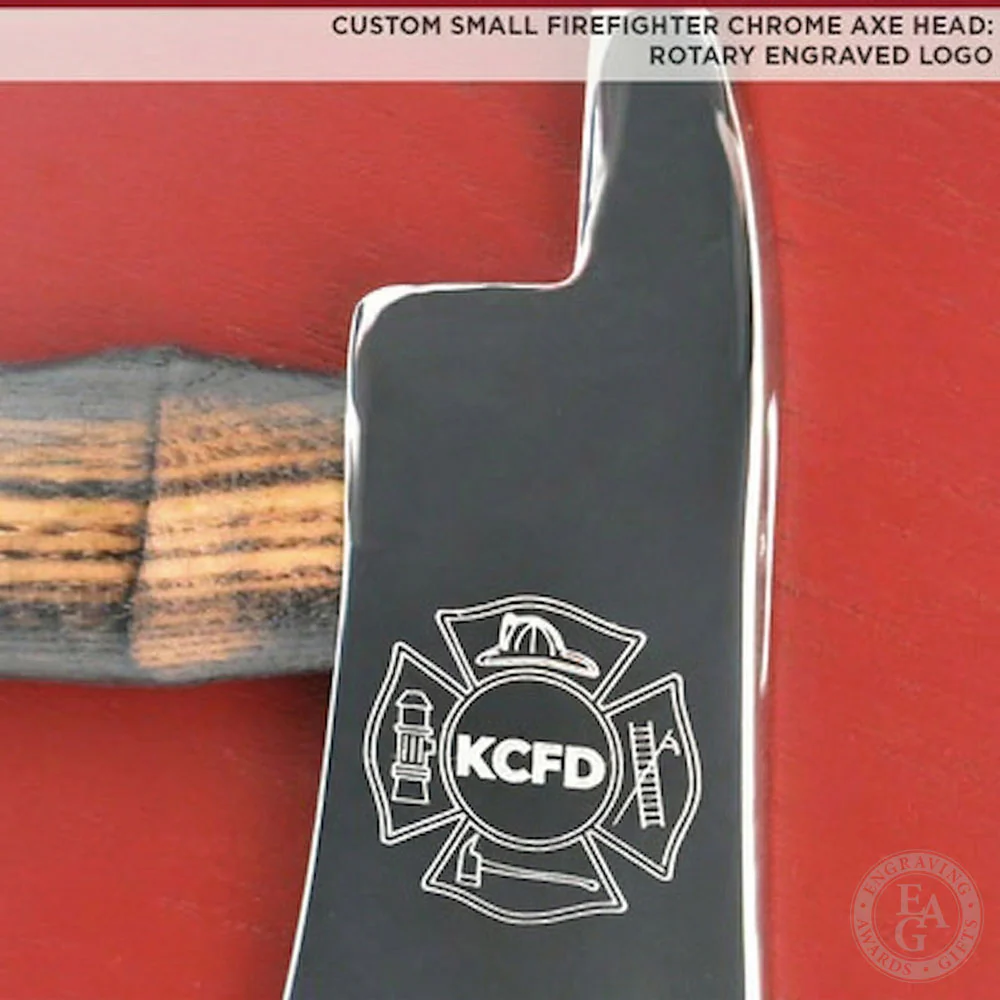 20" x 12" Red Firefighter Axe Award Plaque - Chrome - Image 11