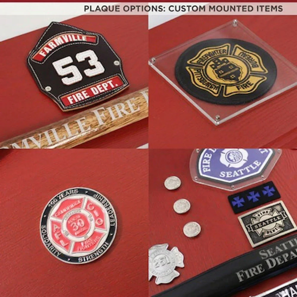 20" x 12" Red Firefighter Axe Award Plaque - Chrome - Image 12