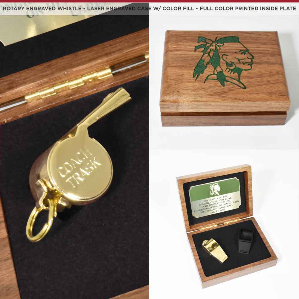 24 KT Gold Plated Whistle Award w/ Walnut Case - Image 12