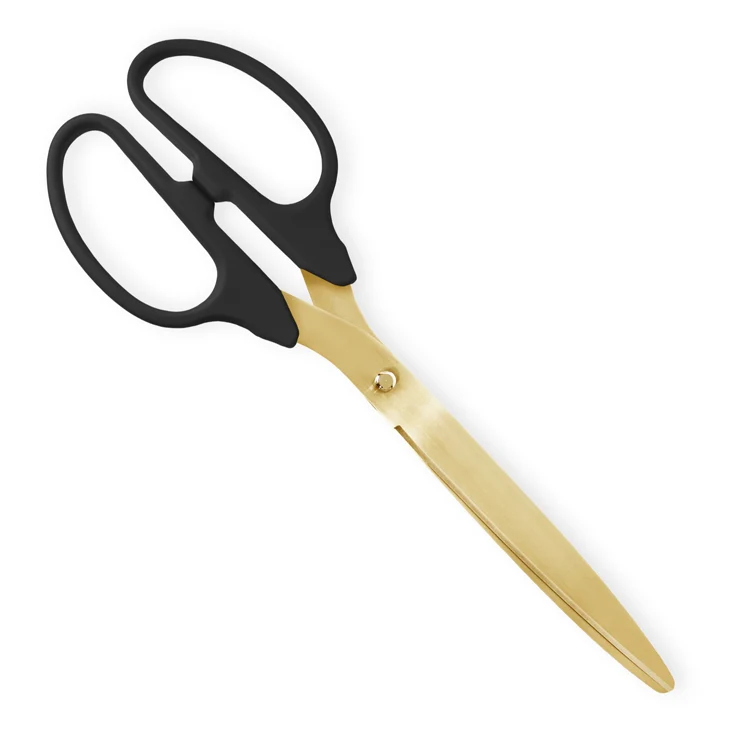 25" Black Ribbon Cutting Scissors with Gold Blades - Image 6