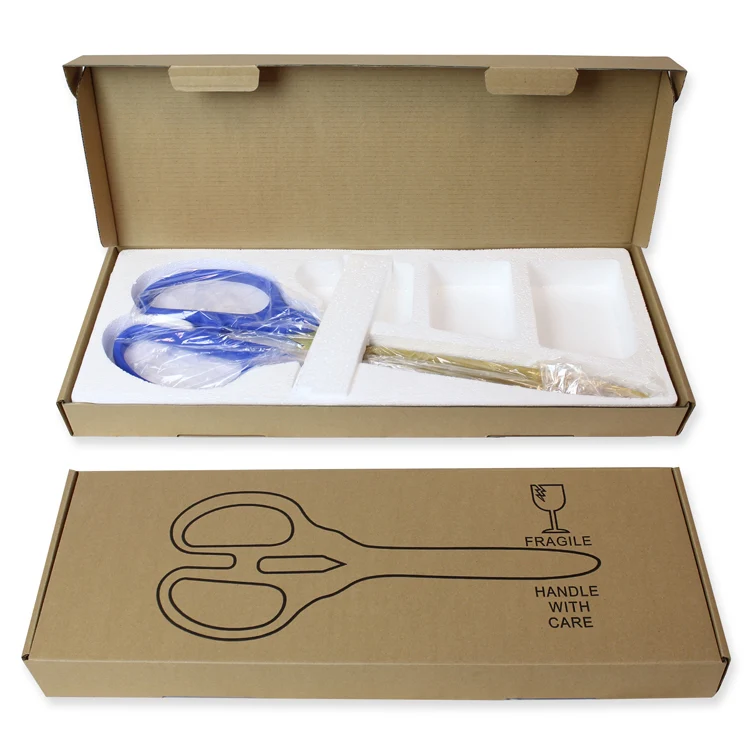 25" Blue Ribbon Cutting Scissors with Gold Blades - Image 12