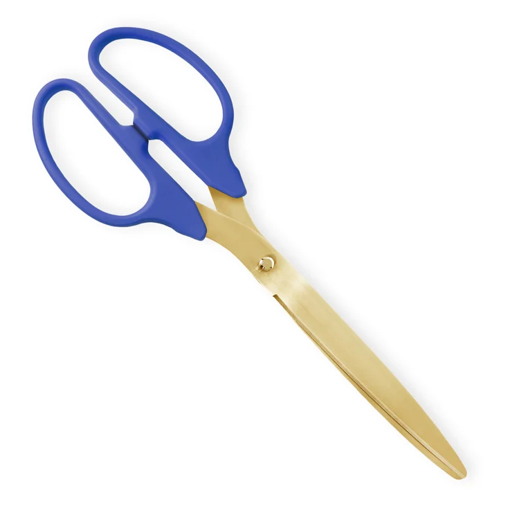 25" Blue Ribbon Cutting Scissors with Gold Blades - Image 5