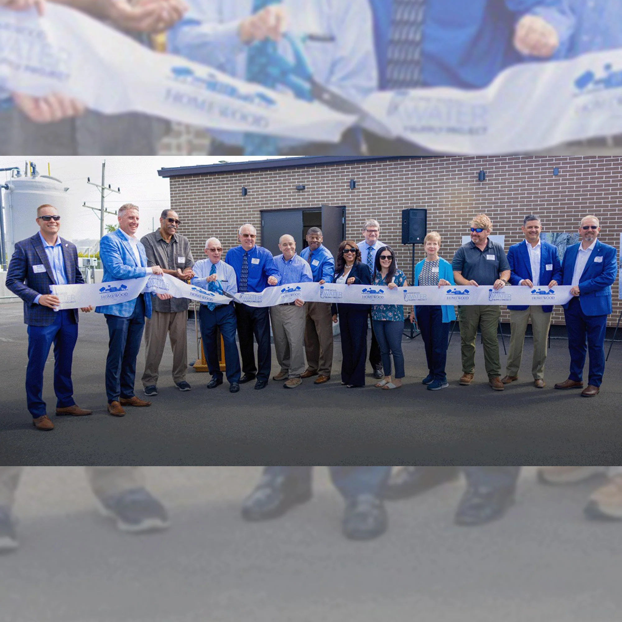 25" Blue Ribbon Cutting Scissors with Silver Blades - Image 23