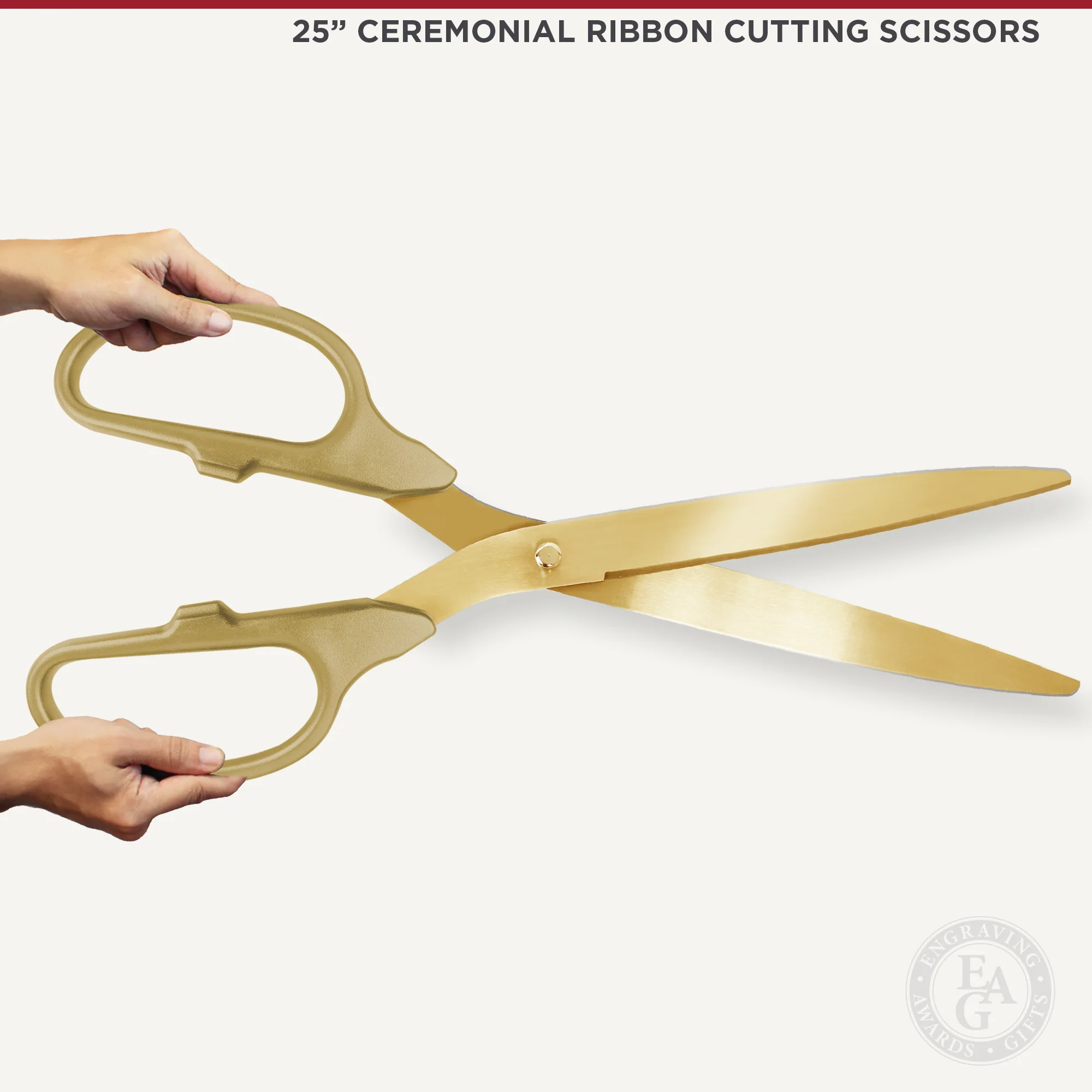 25" Gold Ribbon Cutting Scissors with Gold Blades - Image 4