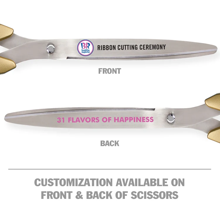 25" Gold Ribbon Cutting Scissors with Silver Blades - Image 8