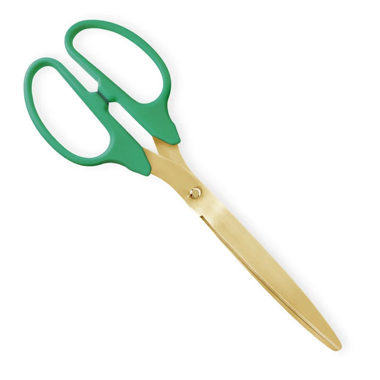 25" Green Ribbon Cutting Scissors with Gold Blades - Image 4