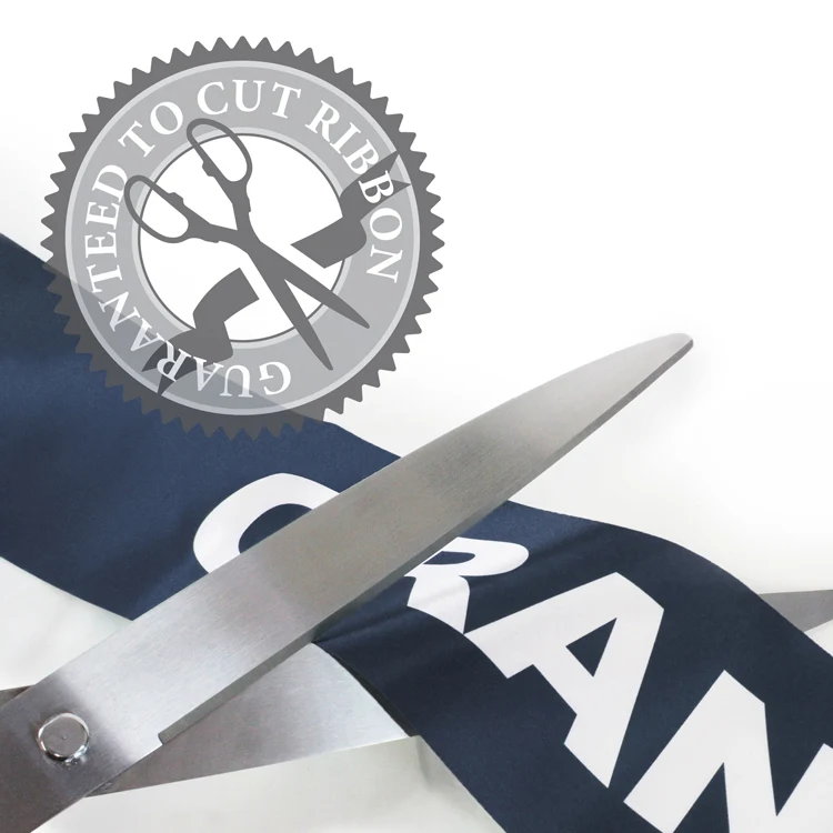 25" Navy Blue Ribbon Cutting Scissors with Silver Blades - Image 3