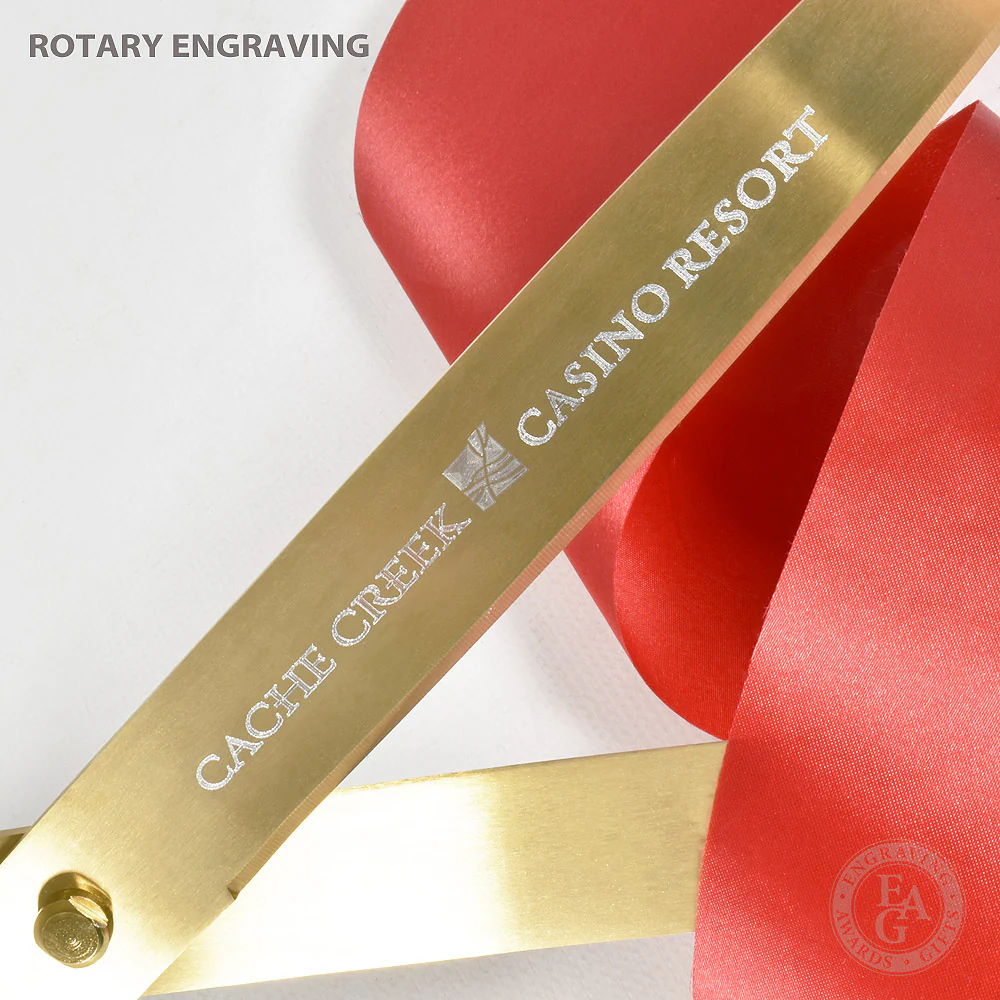 25" Two-Color Handle Ribbon Cutting Scissors with Gold Blades - Image 9