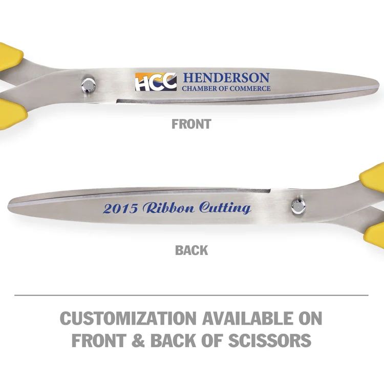 25" Yellow Ribbon Cutting Scissors with Silver Blades - Image 8