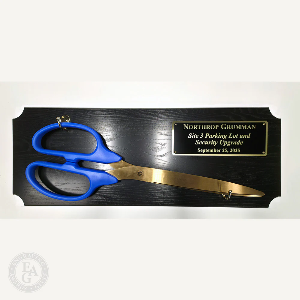 36" Ceremonial Ribbon Cutting Scissors Black Plaque - Image 12