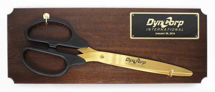 36" Ceremonial Ribbon Cutting Scissors Walnut Plaque - Image 11