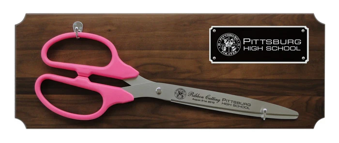 36" Ceremonial Ribbon Cutting Scissors Walnut Plaque - Image 6