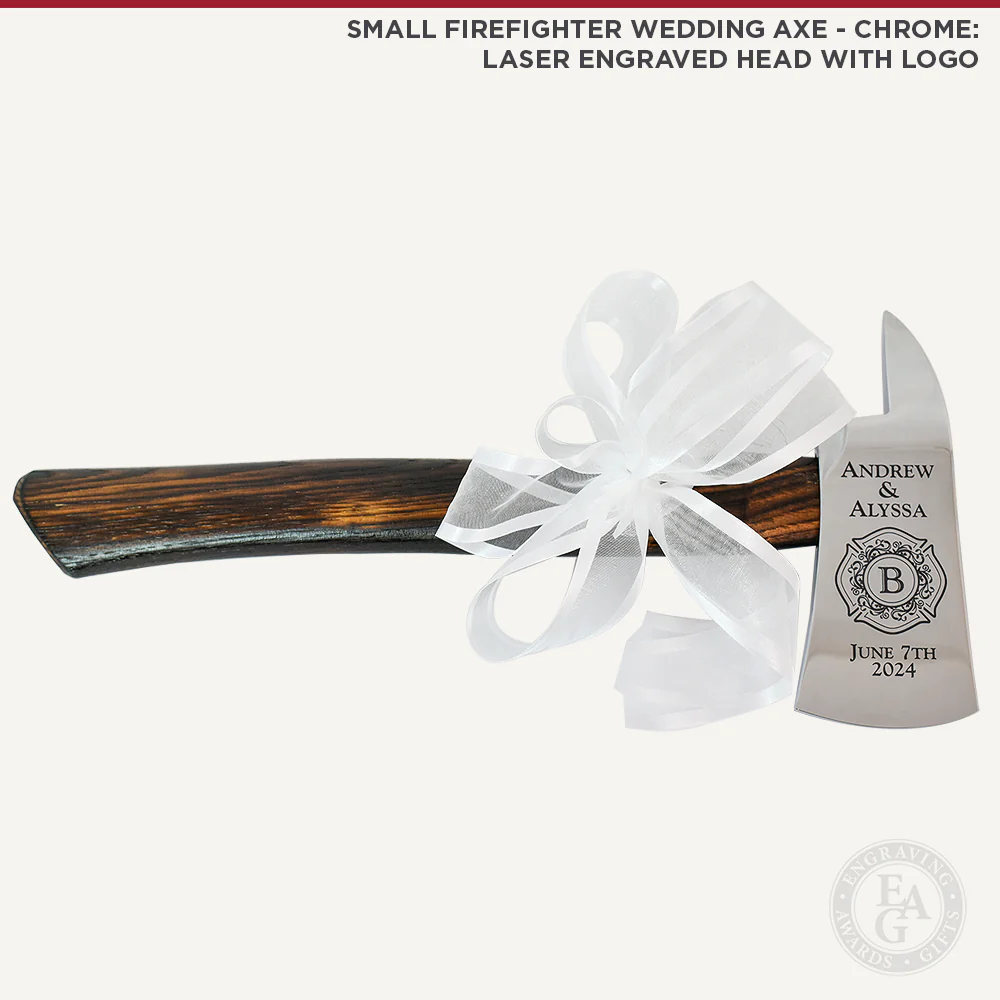 Small Firefighter Wedding Axe - Chrome - Image 10