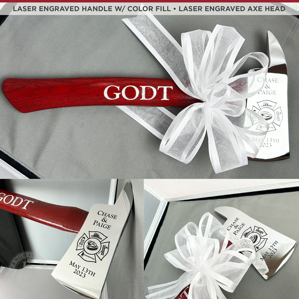 Small Firefighter Wedding Axe - Chrome - Image 9