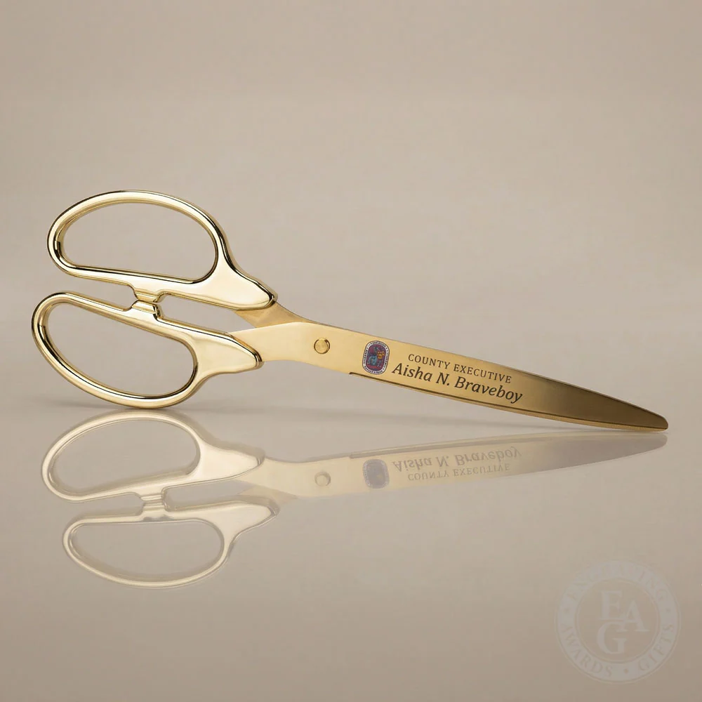 36" Gold Plated Ribbon Cutting Scissors with Gold Blades - Image 27