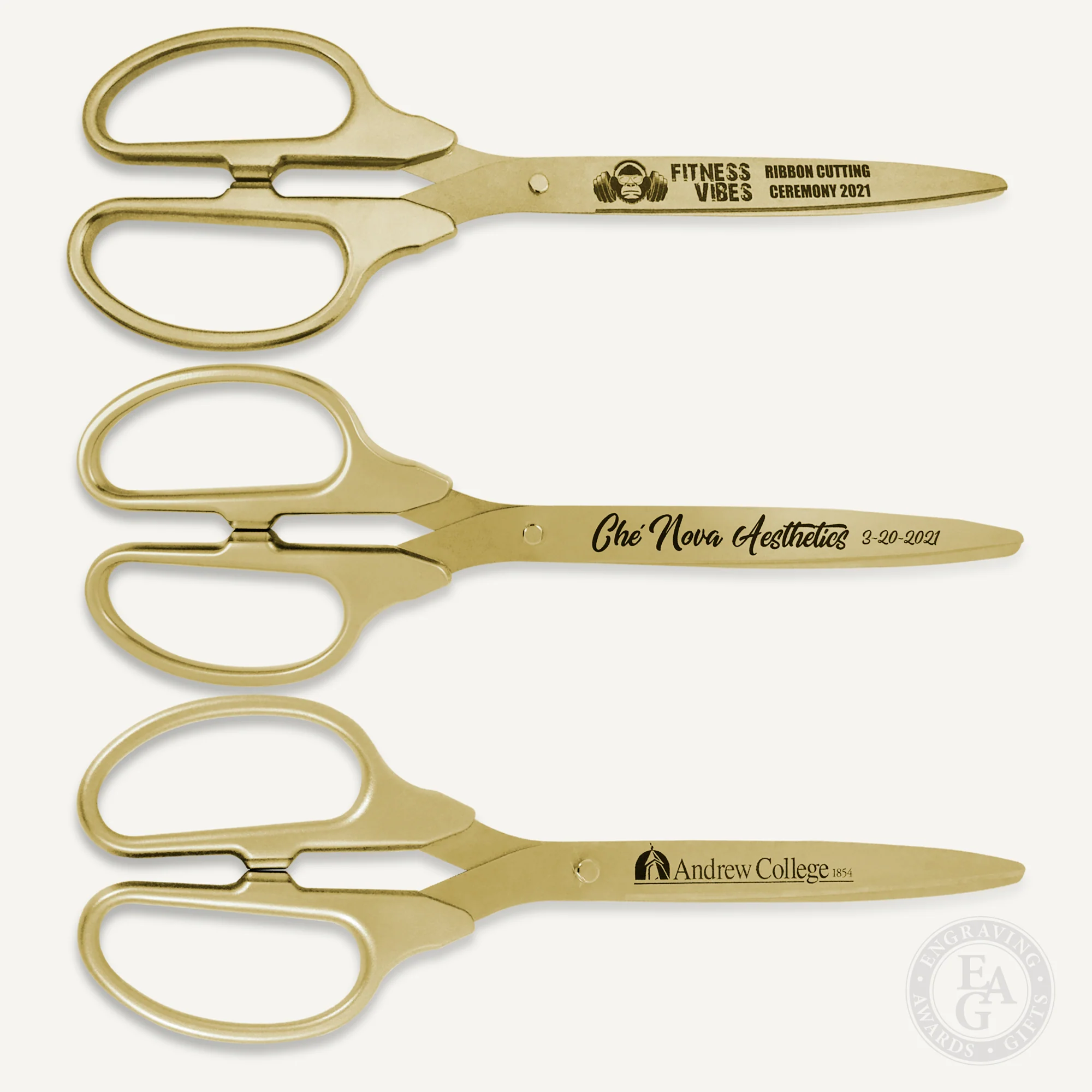 36" Gold Ribbon Cutting Scissors with Gold Blades - Image 11