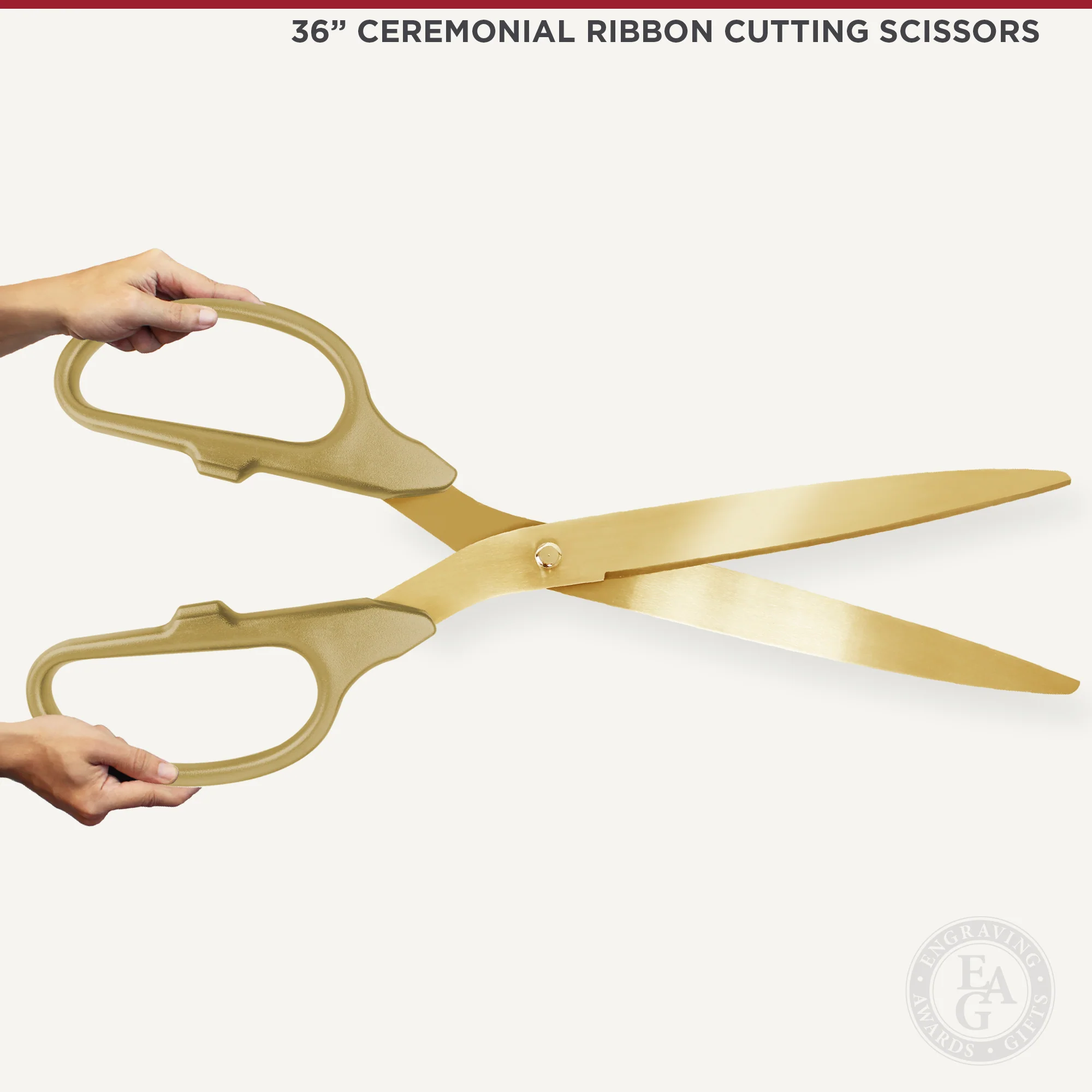 36" Gold Ribbon Cutting Scissors with Gold Blades - Image 5