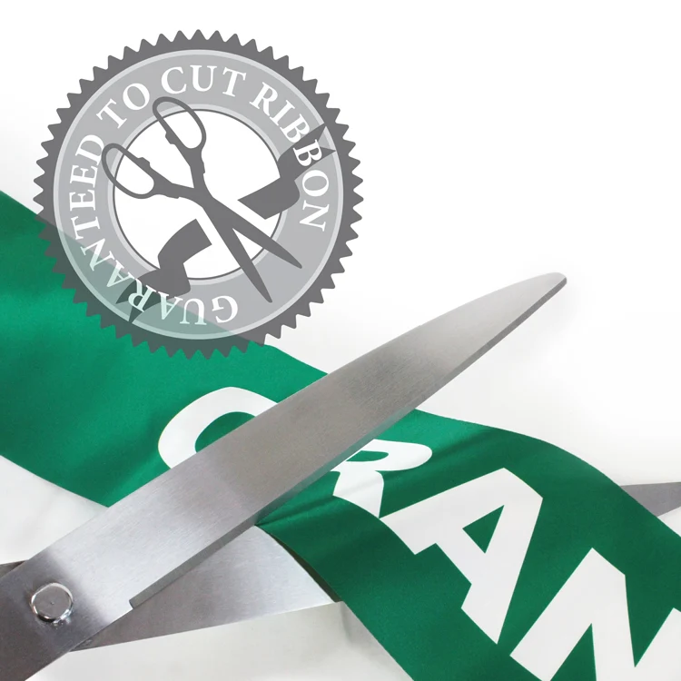 36" Green Ribbon Cutting Scissors with Silver Blades - Image 3