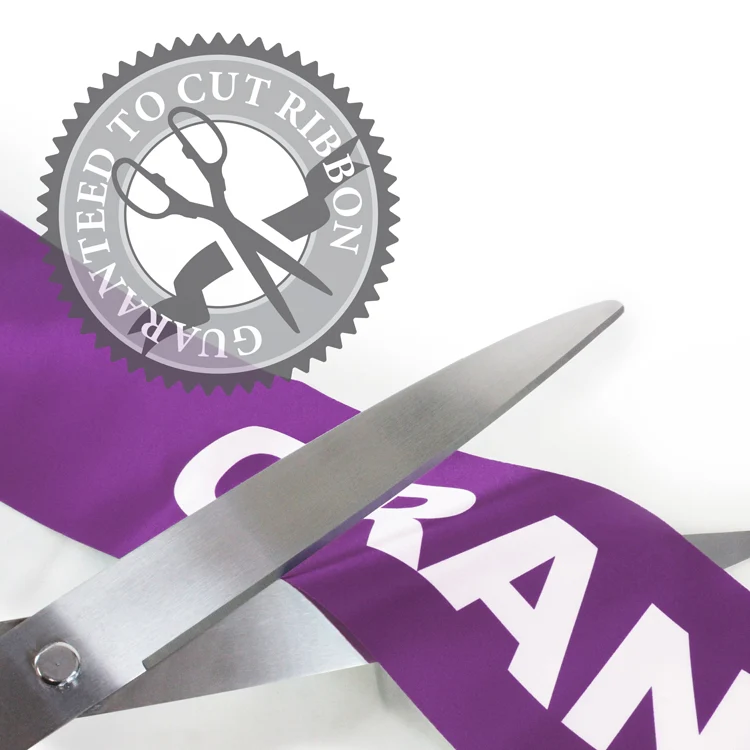 36" Purple Ribbon Cutting Scissors with Silver Blades - Image 3