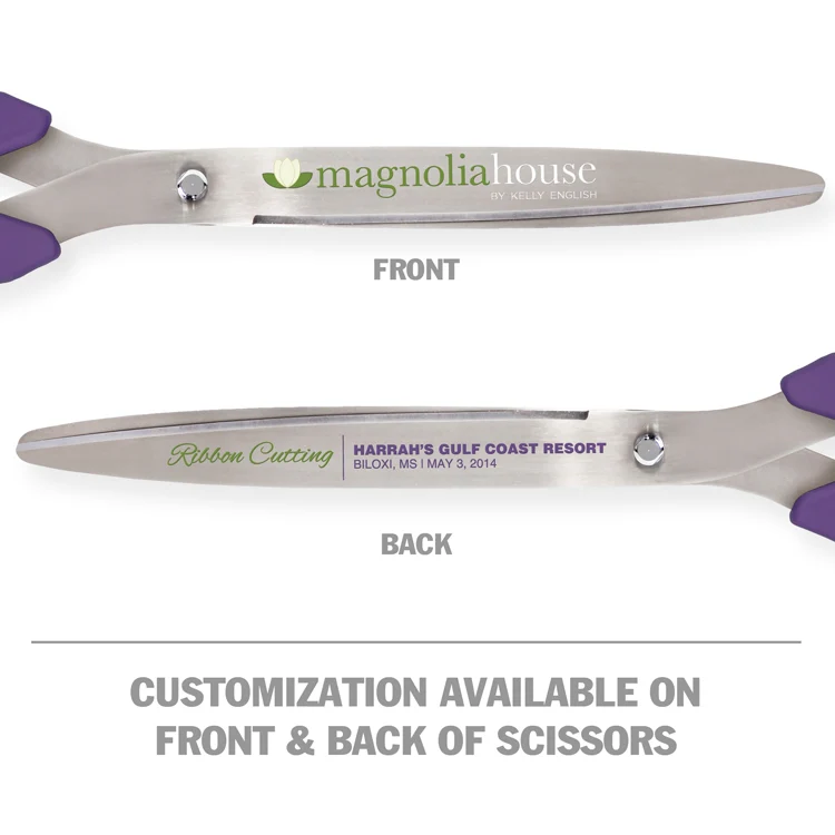 36" Purple Ribbon Cutting Scissors with Silver Blades - Image 8