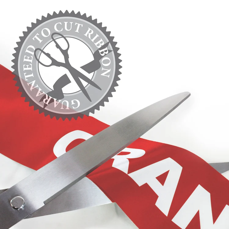 36" Red Ribbon Cutting Scissors with Silver Blades - Image 3