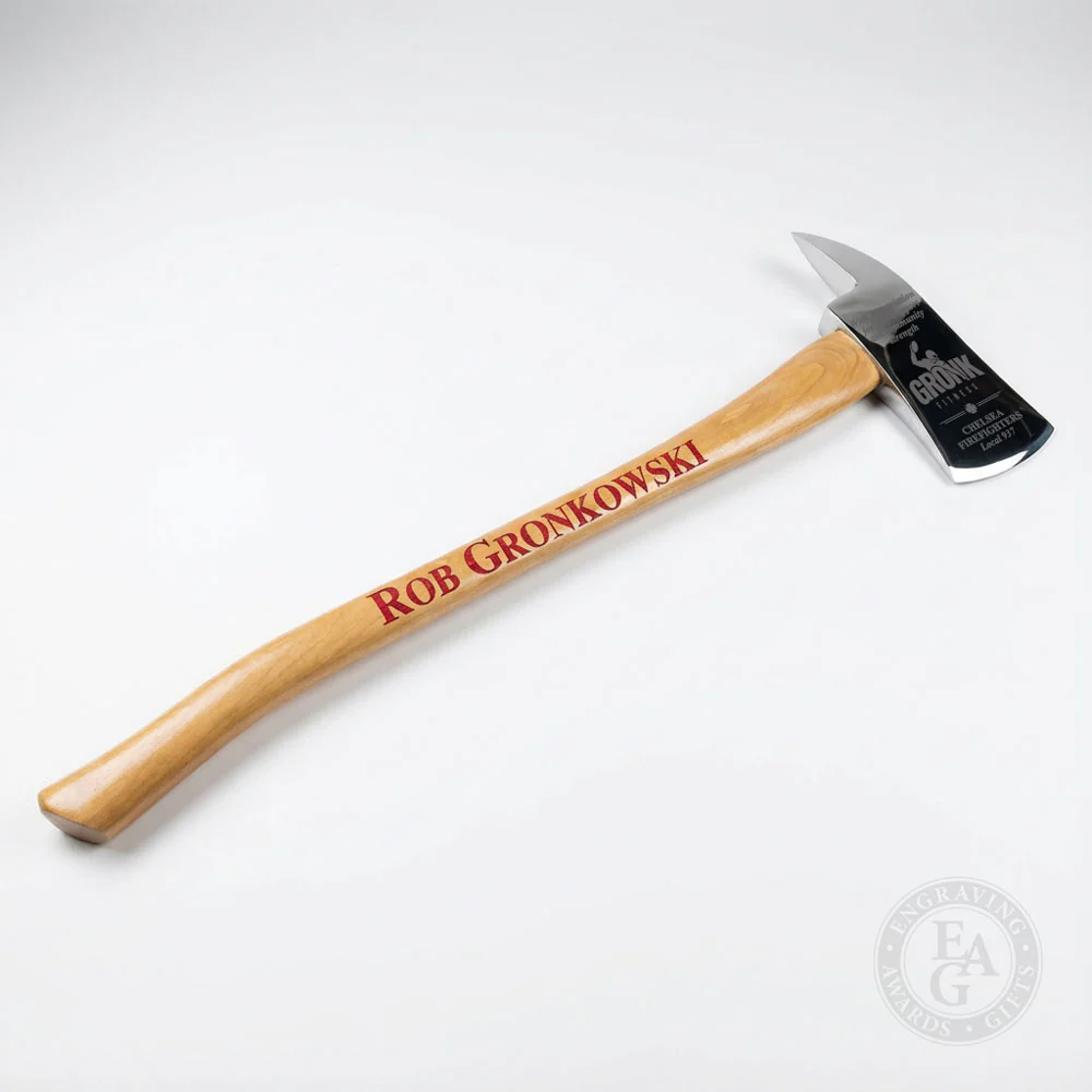 36" Chrome Plated Ceremonial Firefighter Axe - Natural - Image 15