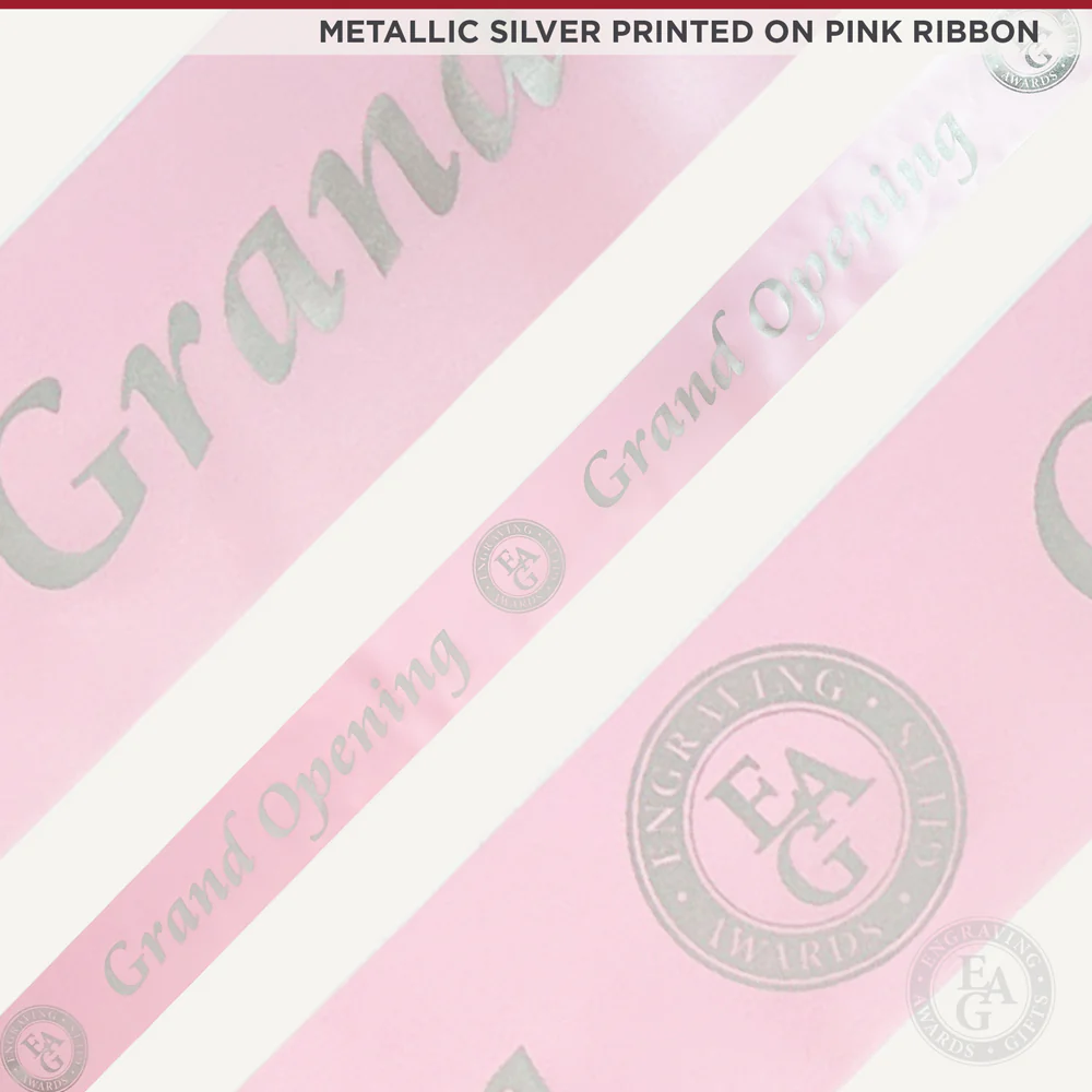 4" Wide Metallic Silver Printed Ribbon - Image 15