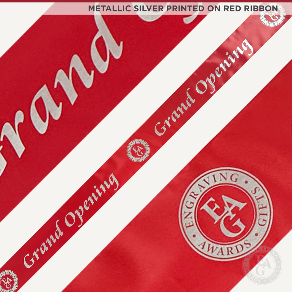 4" Wide Metallic Silver Printed Ribbon - Image 16