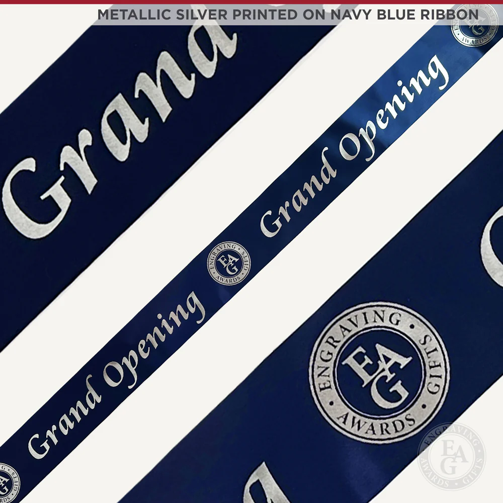 4" Wide Metallic Silver Printed Ribbon - Image 17