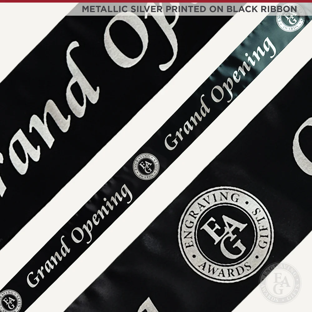 4" Wide Metallic Silver Printed Ribbon - Image 20