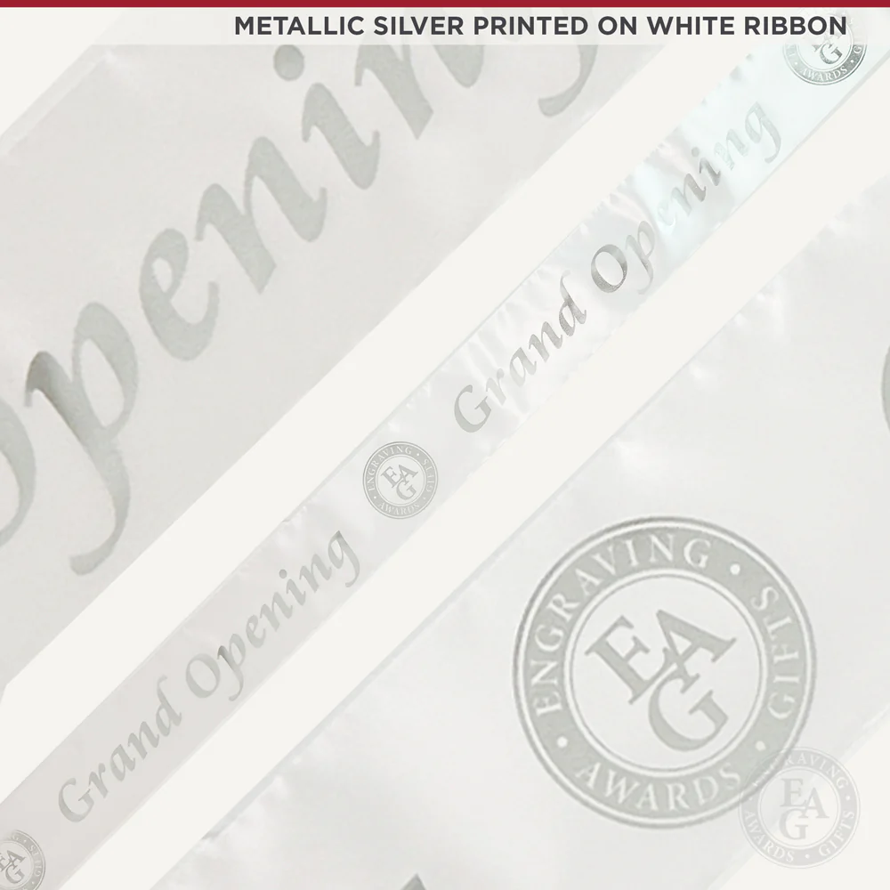 4" Wide Metallic Silver Printed Ribbon - Image 21