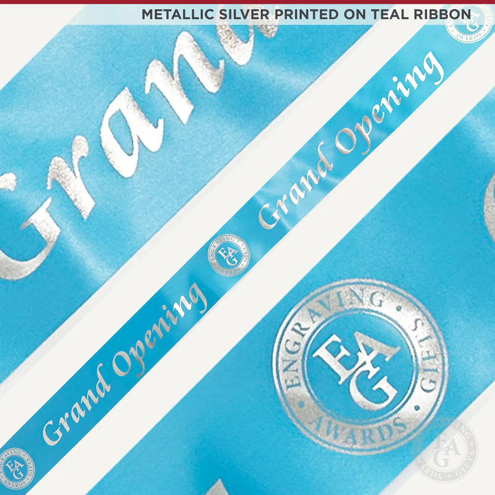 4" Wide Metallic Silver Printed Ribbon - Image 22