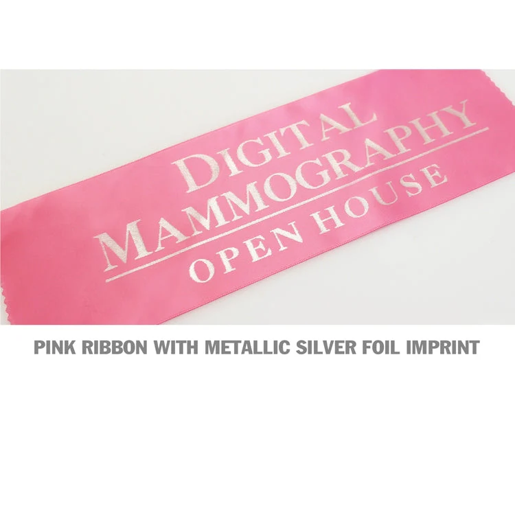 4" Wide Metallic Silver Printed Ribbon - Image 6