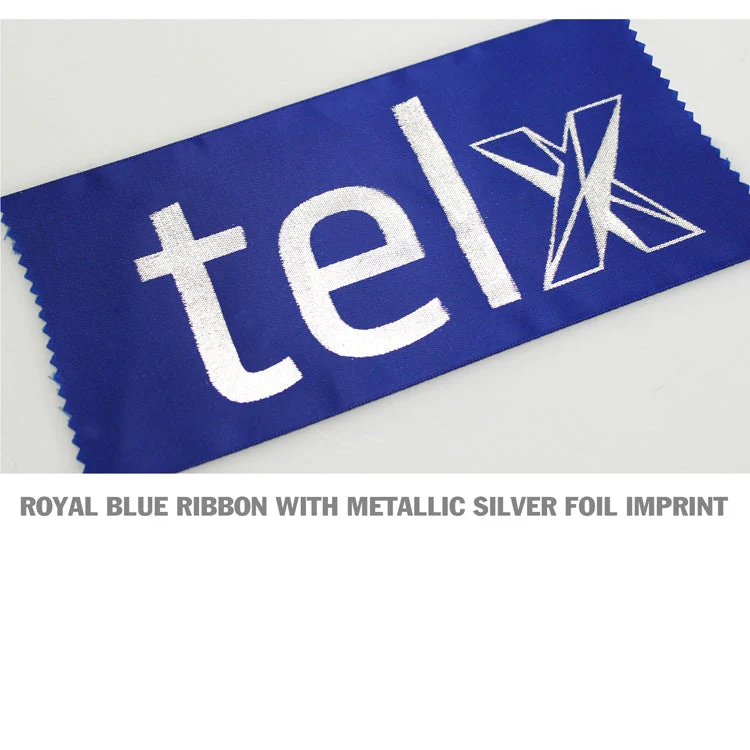 4" Wide Metallic Silver Printed Ribbon - Image 7